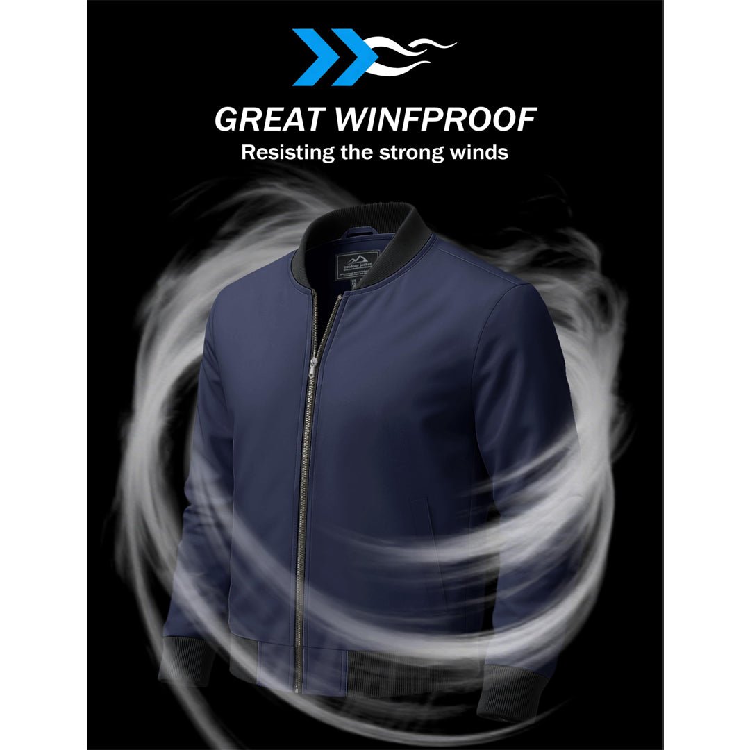 Men's Casual Lightweight Bomber Jacket - Slim Fit Coat