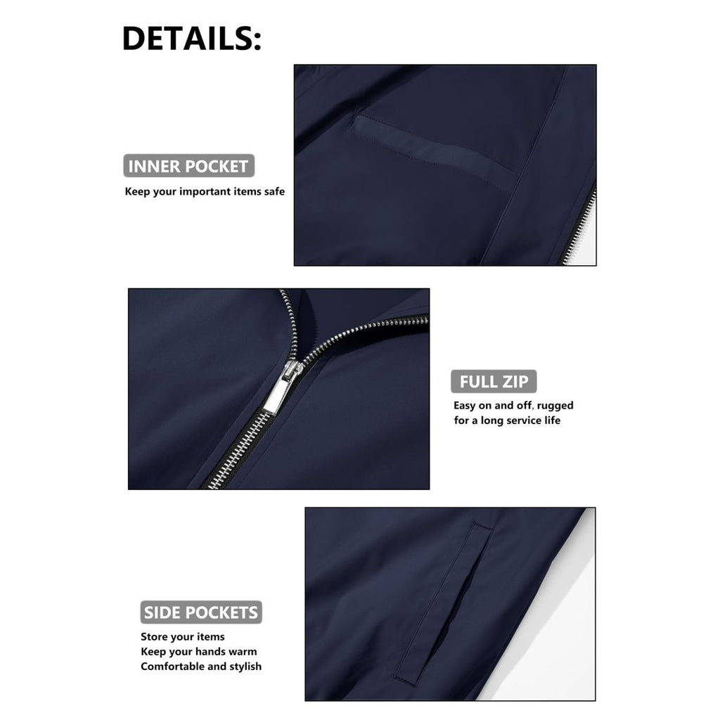 Men's Casual Lightweight Bomber Jacket - Slim Fit Coat