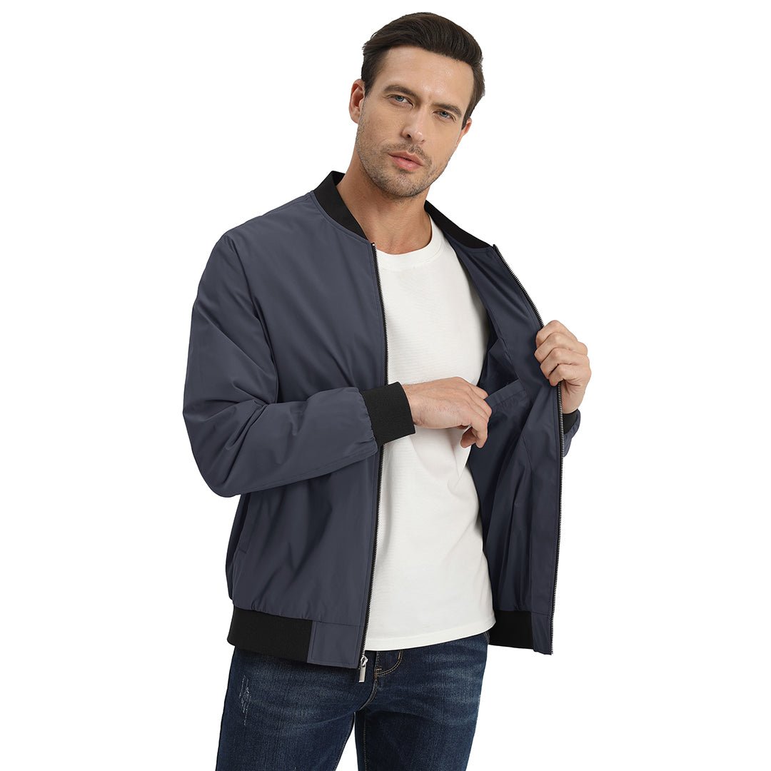 Men's Casual Lightweight Bomber Jacket - Slim Fit Coat