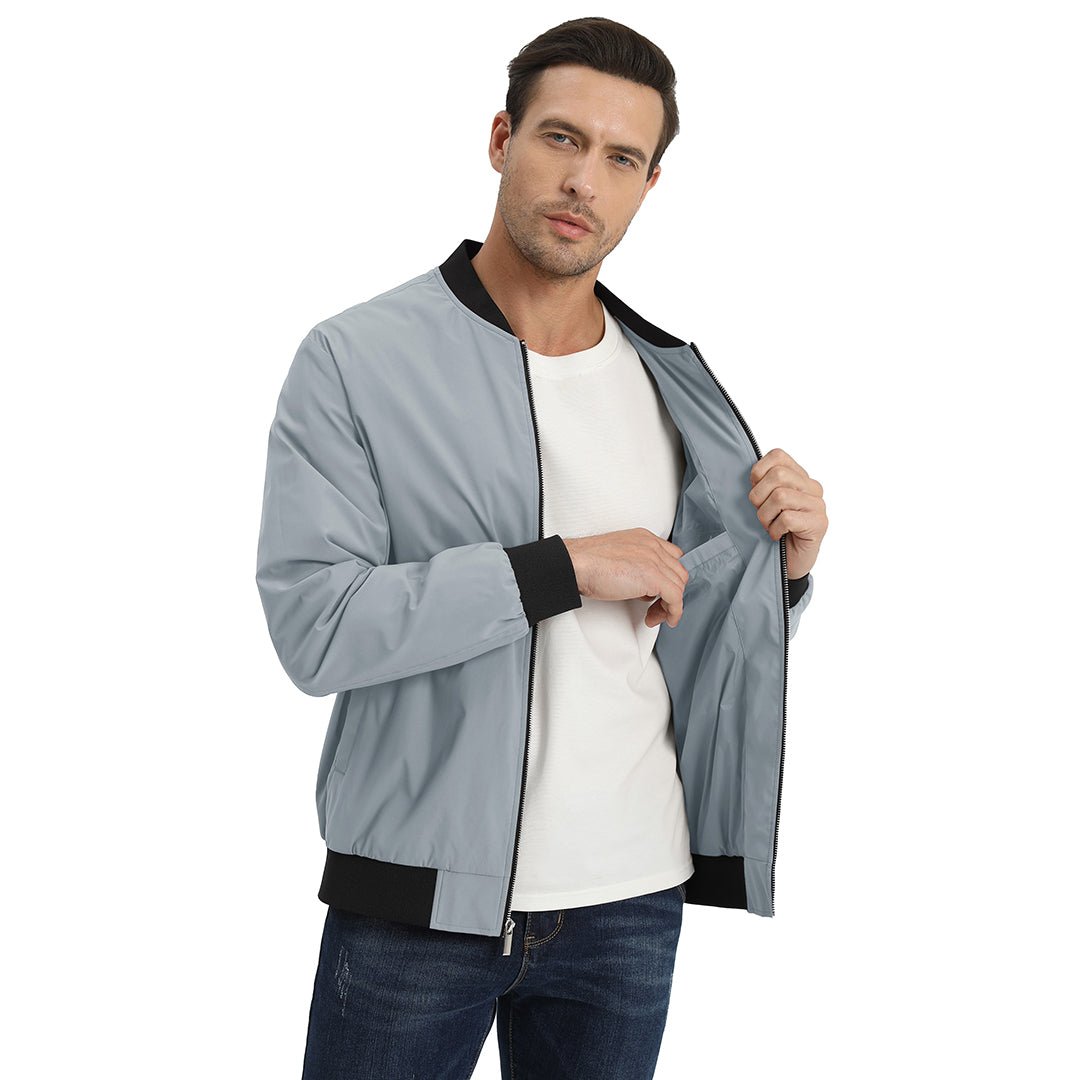 Men's Casual Lightweight Bomber Jacket - Slim Fit Coat