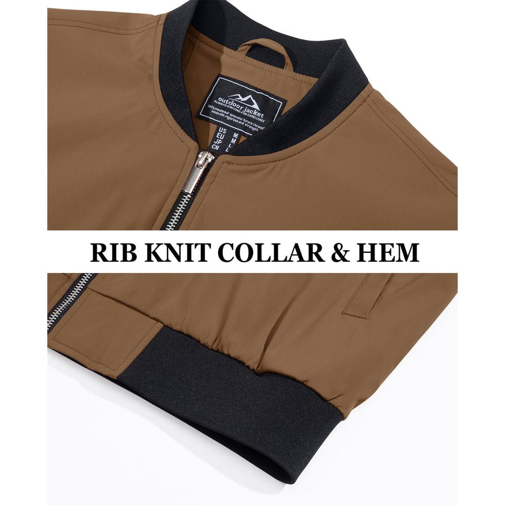 Men's Casual Lightweight Bomber Jacket - Slim Fit Coat