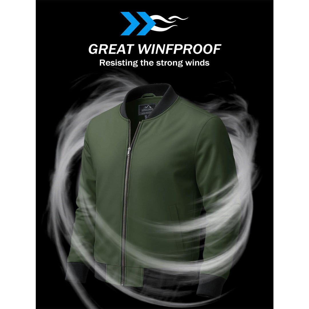 Men's Casual Lightweight Bomber Jacket - Slim Fit Coat