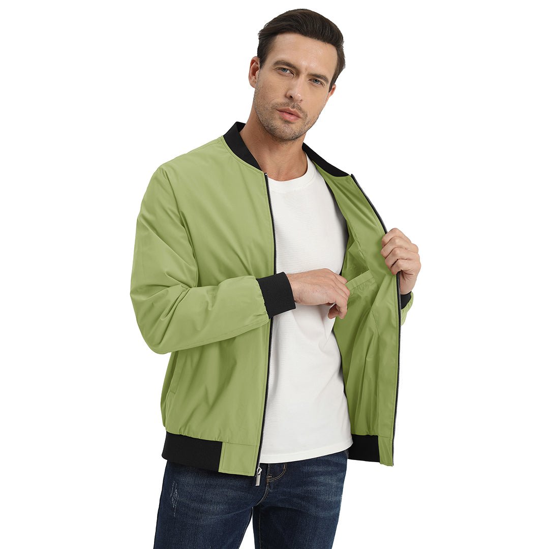 Men's Casual Lightweight Bomber Jacket - Slim Fit Coat
