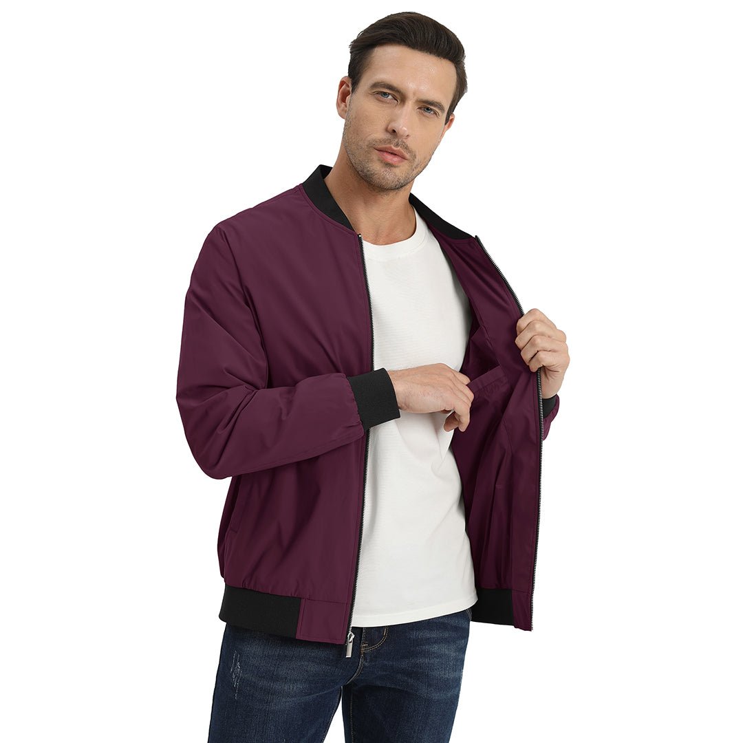 Men's Casual Lightweight Bomber Jacket - Slim Fit Coat