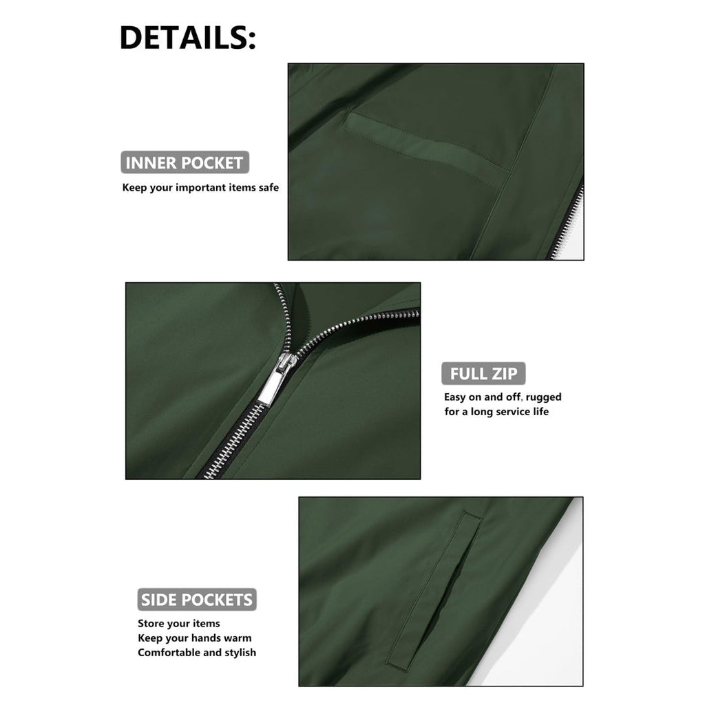Men's Casual Lightweight Bomber Jacket - Slim Fit Coat