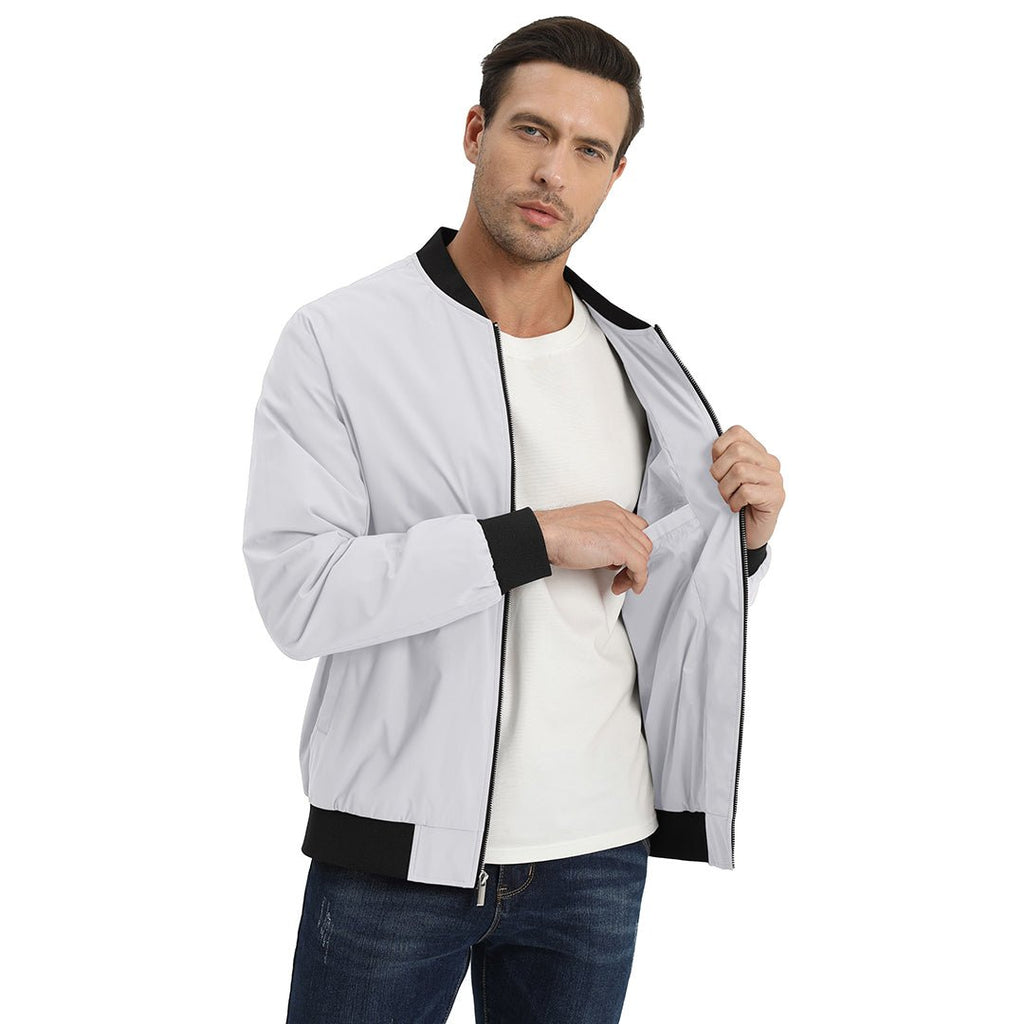 Men's Casual Lightweight Bomber Jacket - Slim Fit Coat