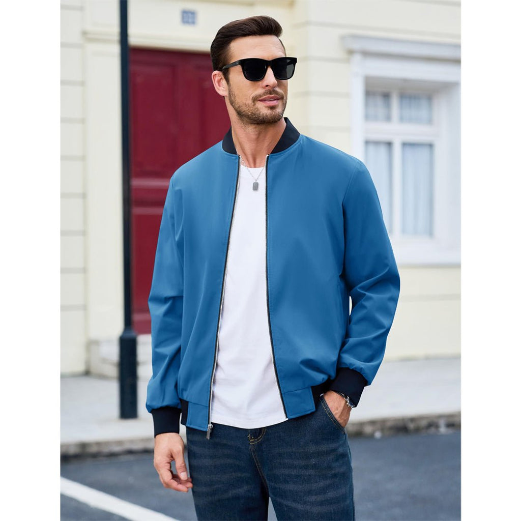 Men's Casual Lightweight Bomber Jacket - Slim Fit Coat