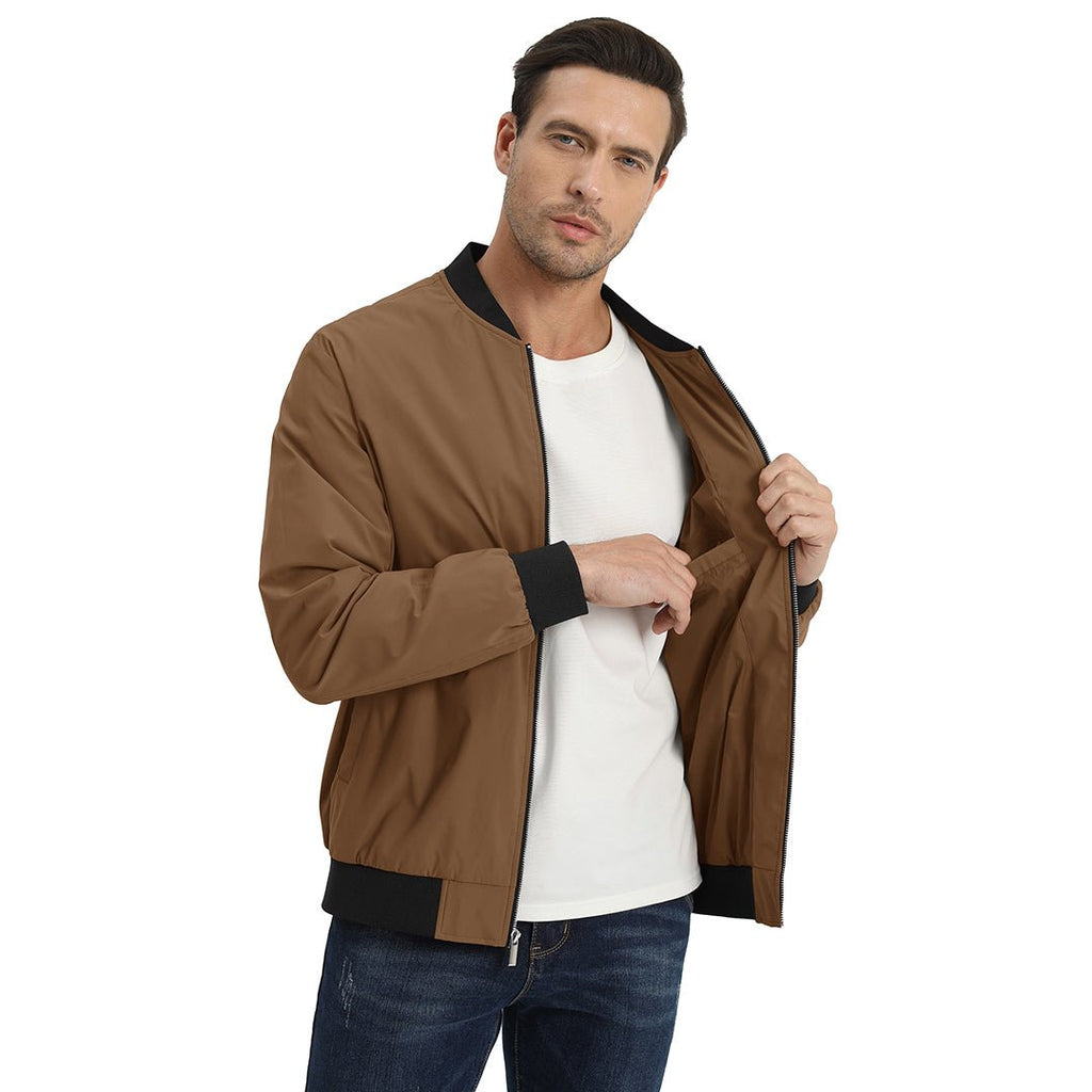 Men's Casual Lightweight Bomber Jacket - Slim Fit Coat