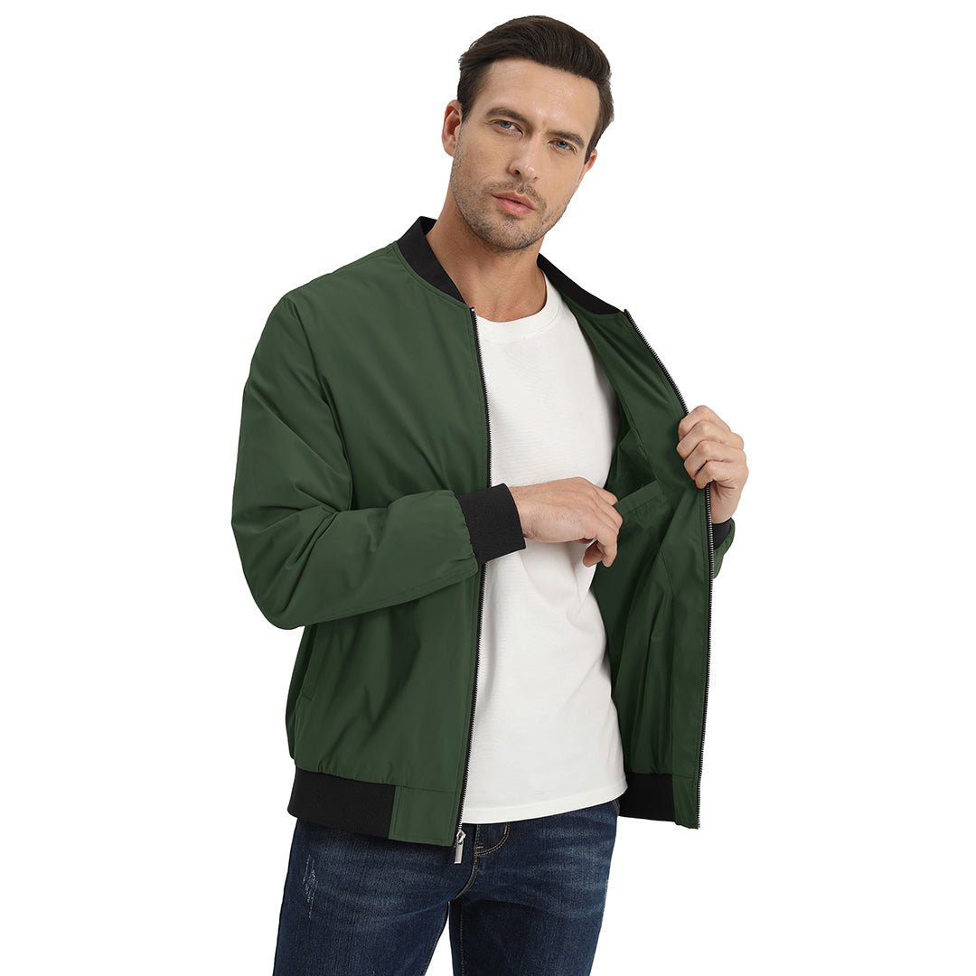 Men's Casual Lightweight Bomber Jacket - Slim Fit Coat