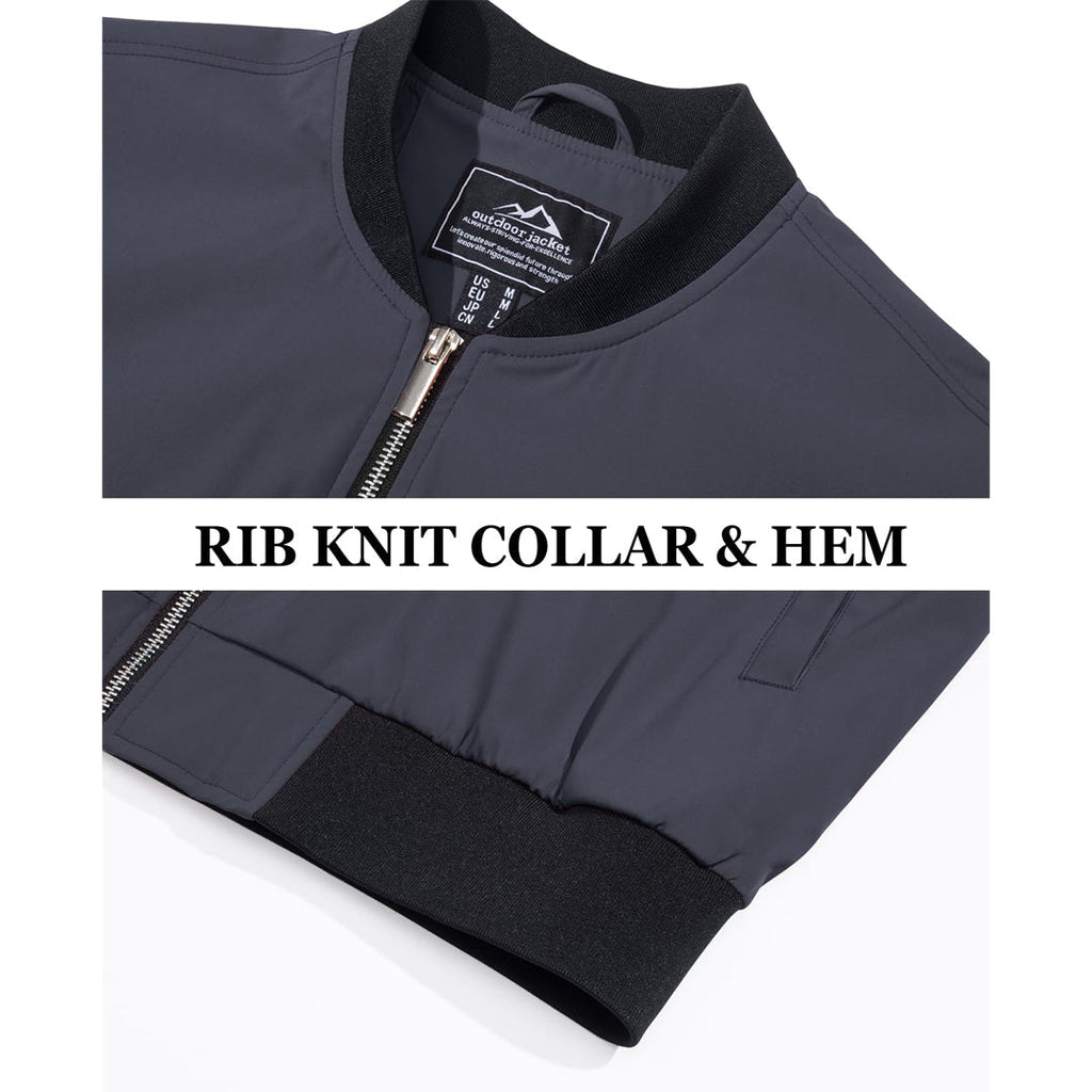 Men's Casual Lightweight Bomber Jacket - Slim Fit Coat