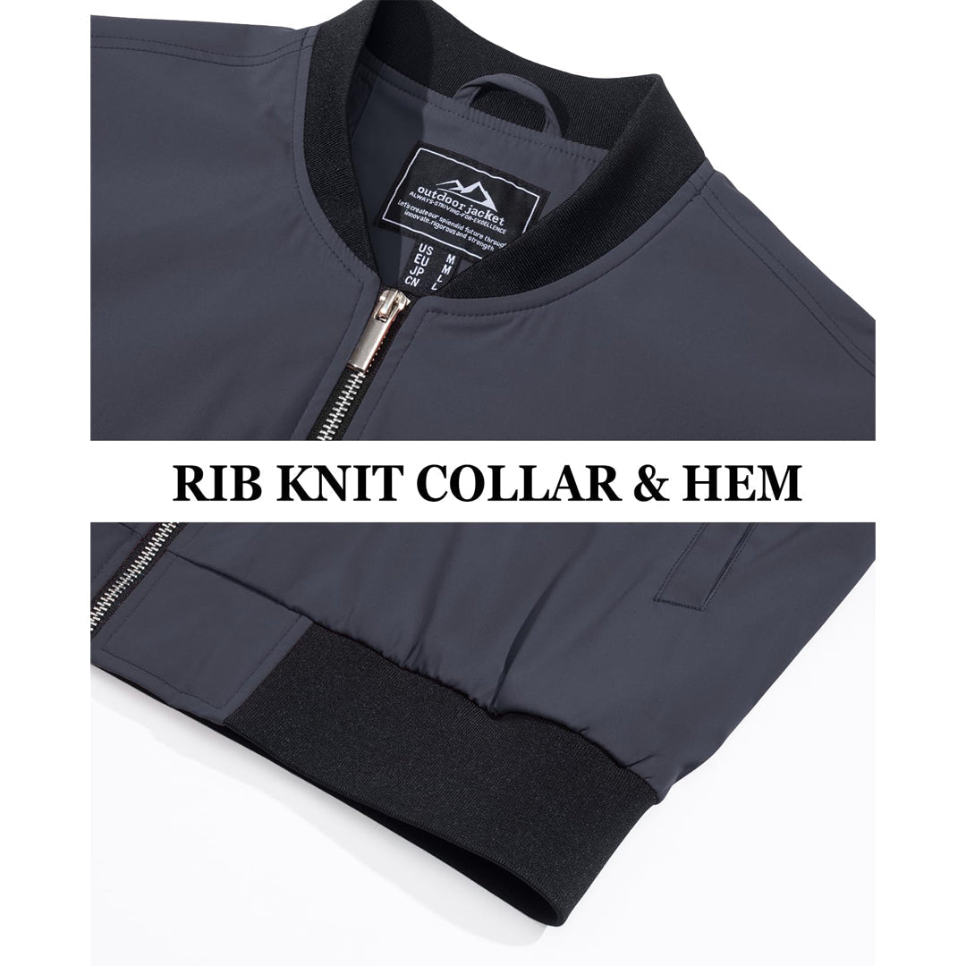 Men's Casual Lightweight Bomber Jacket - Slim Fit Coat