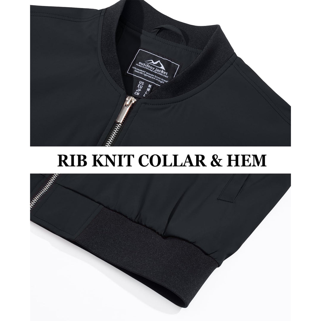 Men's Casual Lightweight Bomber Jacket - Slim Fit Coat