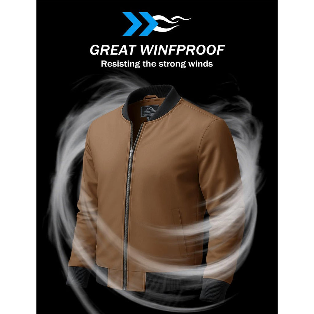 Men's Casual Lightweight Bomber Jacket - Slim Fit Coat