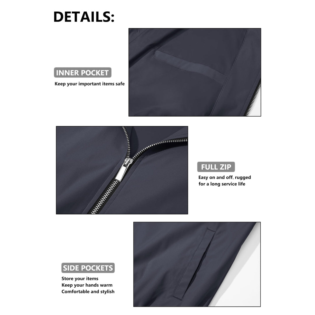 Men's Casual Lightweight Bomber Jacket - Slim Fit Coat