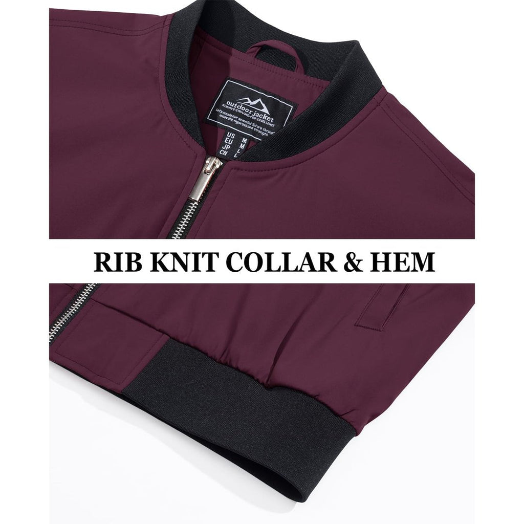 Men's Casual Lightweight Bomber Jacket - Slim Fit Coat