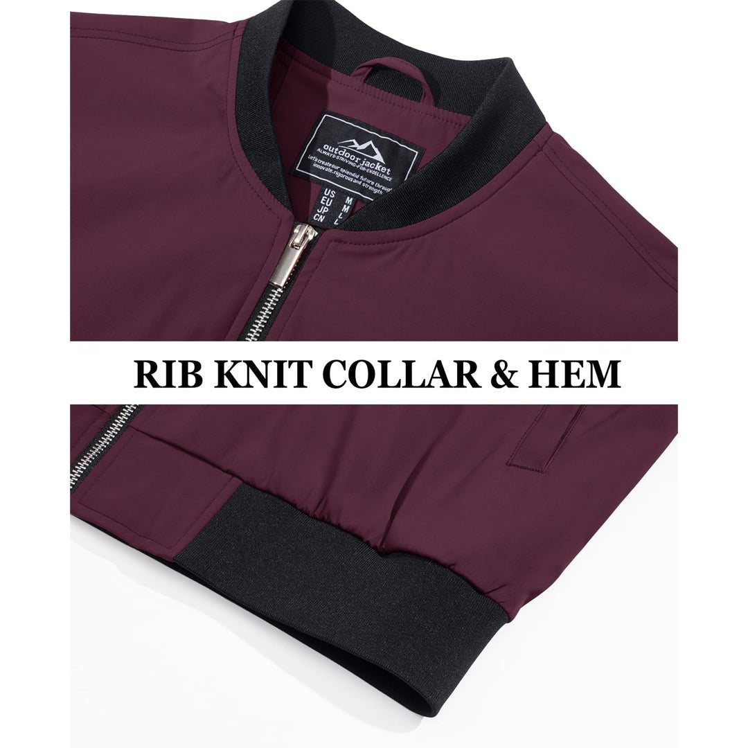 Men's Casual Lightweight Bomber Jacket - Slim Fit Coat