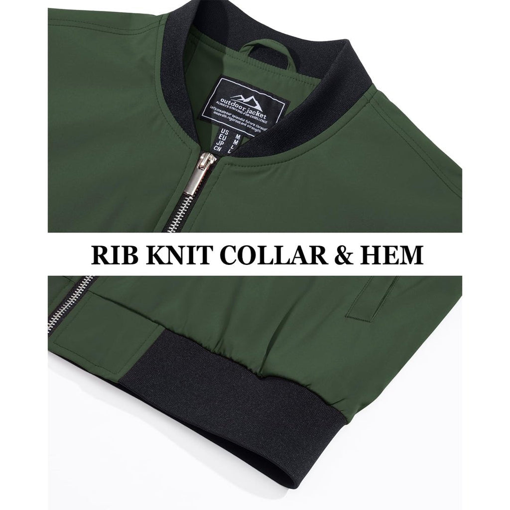 Men's Casual Lightweight Bomber Jacket - Slim Fit Coat
