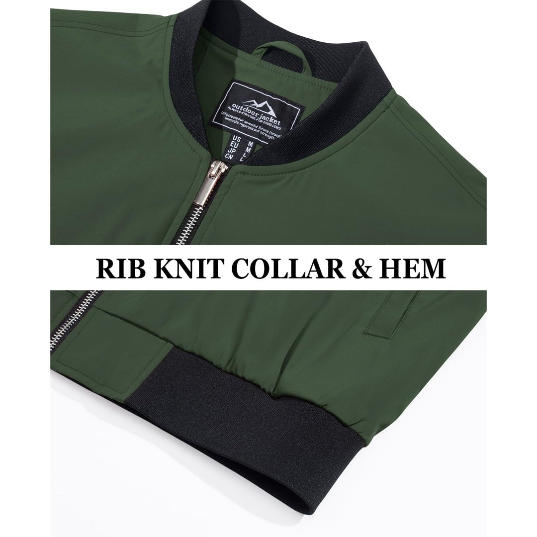 Men's Casual Lightweight Bomber Jacket - Slim Fit Coat