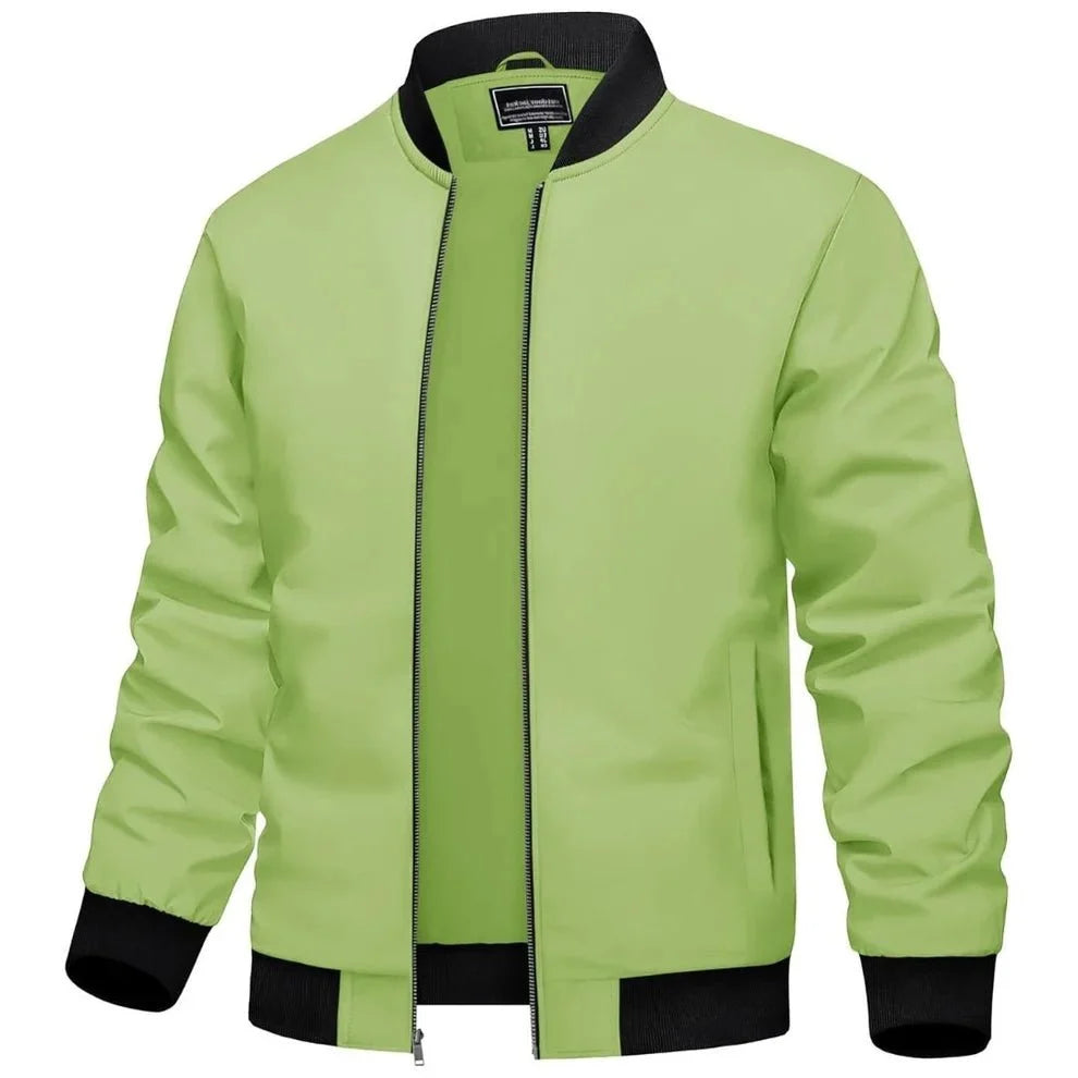 Men's Casual Lightweight Bomber Jacket - Slim Fit Coat
