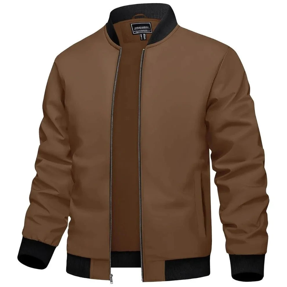 Men's Casual Lightweight Bomber Jacket - Slim Fit Coat