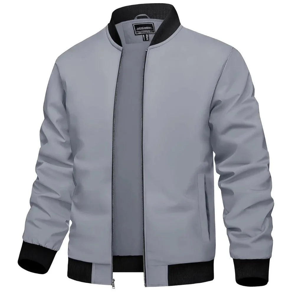Men's Casual Lightweight Bomber Jacket - Slim Fit Coat