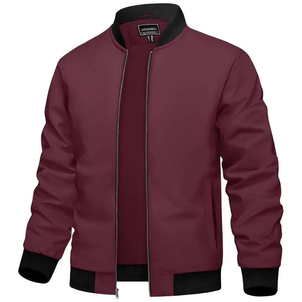 Men's Casual Lightweight Bomber Jacket - Slim Fit Coat