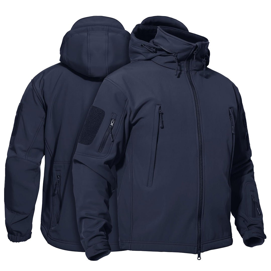 Men's Softshell Concealed Hooded Tactical Fleece Jacket