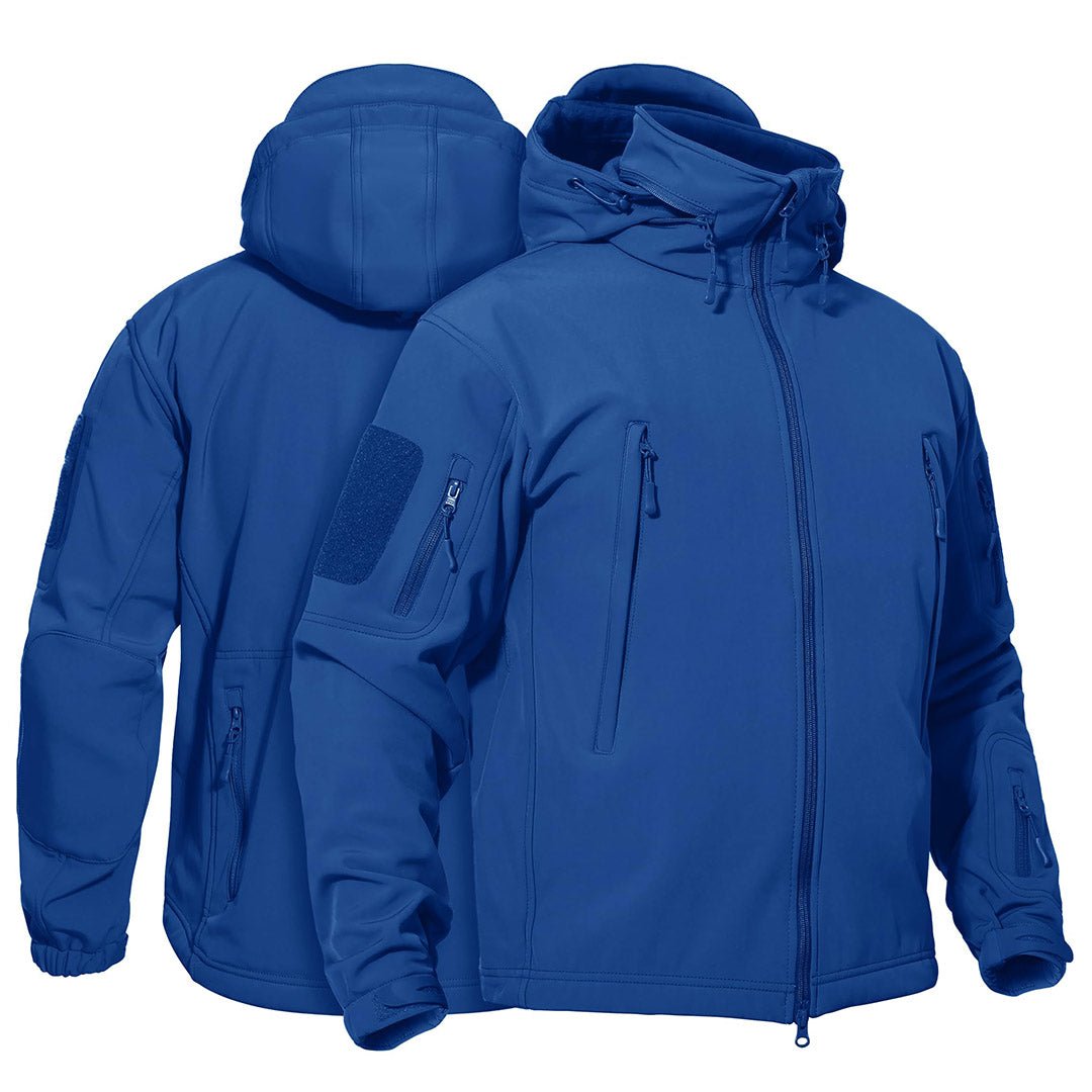Men's Softshell Concealed Hooded Tactical Fleece Jacket