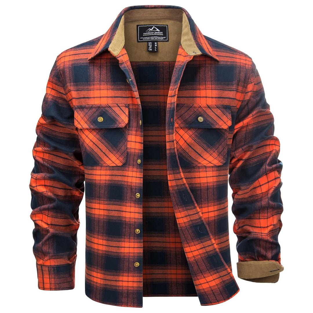 Men's Breathable Retro Casual Plaid Cotton Flannel Jacket