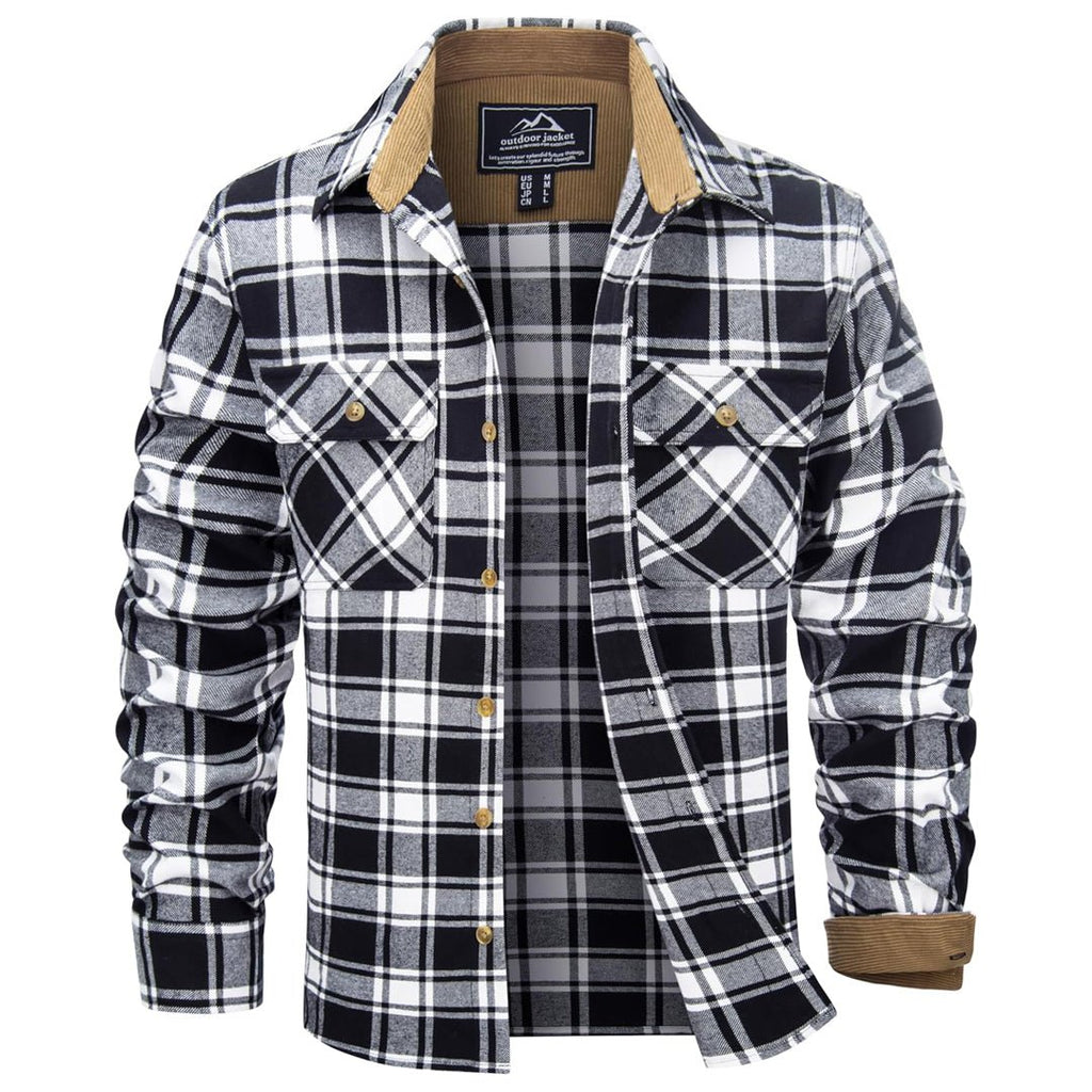 Men's Breathable Retro Casual Plaid Cotton Flannel Jacket