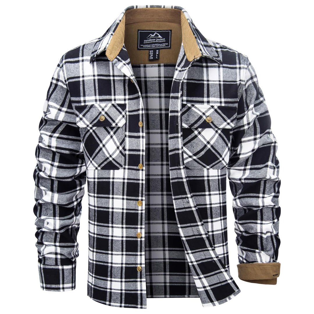 Men's Breathable Retro Casual Plaid Cotton Flannel Jacket
