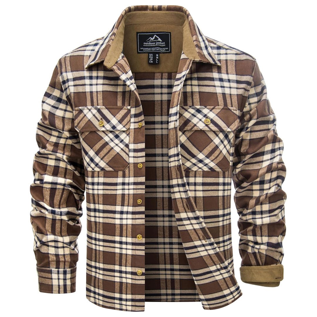Men's Breathable Retro Casual Plaid Cotton Flannel Jacket