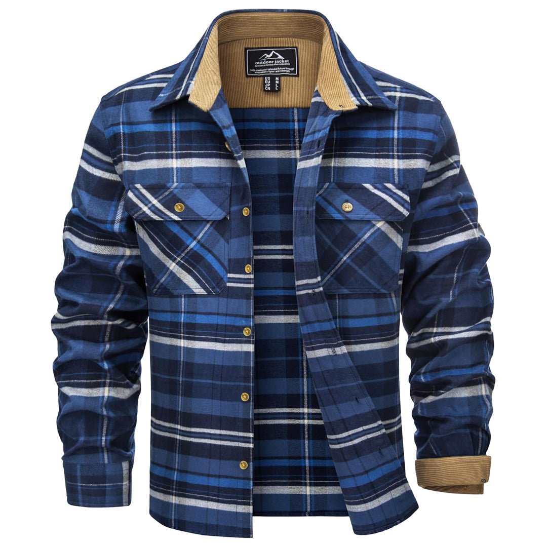 Men's Breathable Retro Casual Plaid Cotton Flannel Jacket