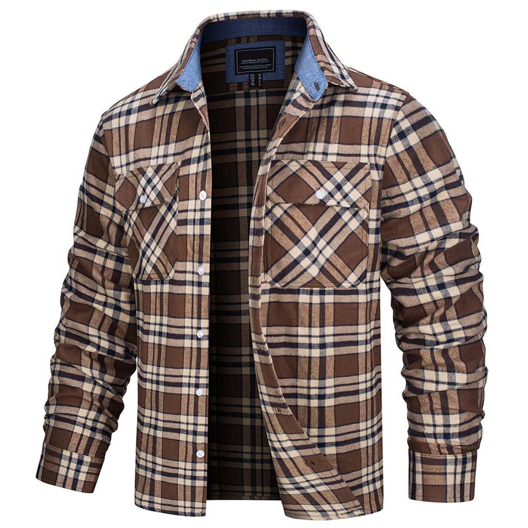 Men's Lightweight Plaid Classic Long Sleeve Flannel Jacket