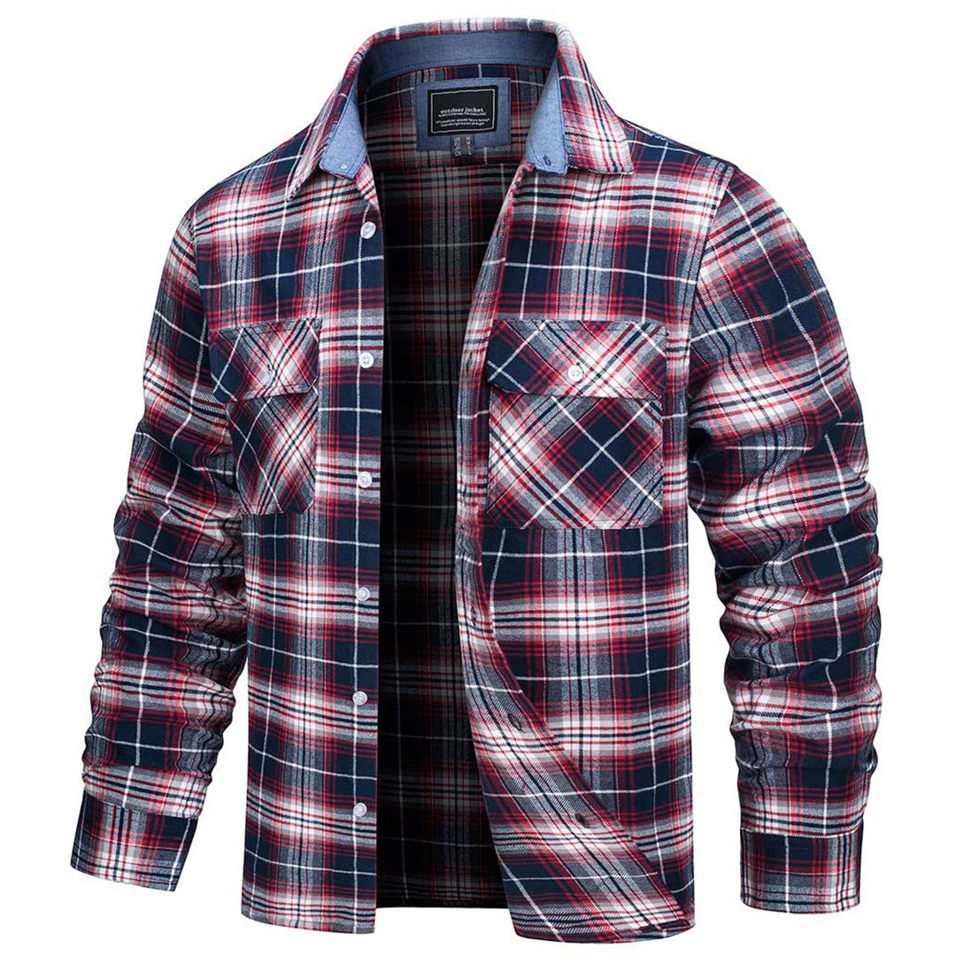 Men's Lightweight Plaid Classic Long Sleeve Flannel Jacket