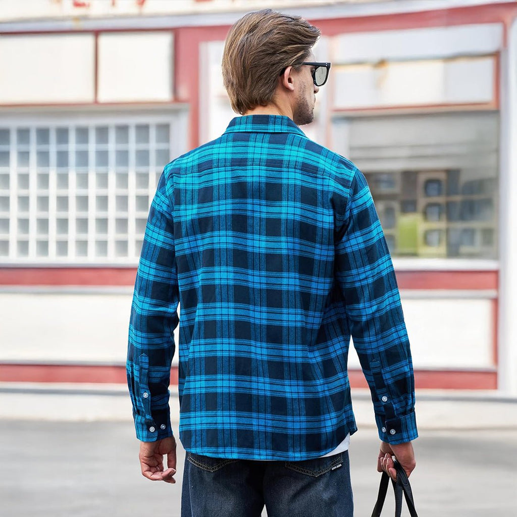 Men's Lightweight Plaid Classic Long Sleeve Flannel Jacket