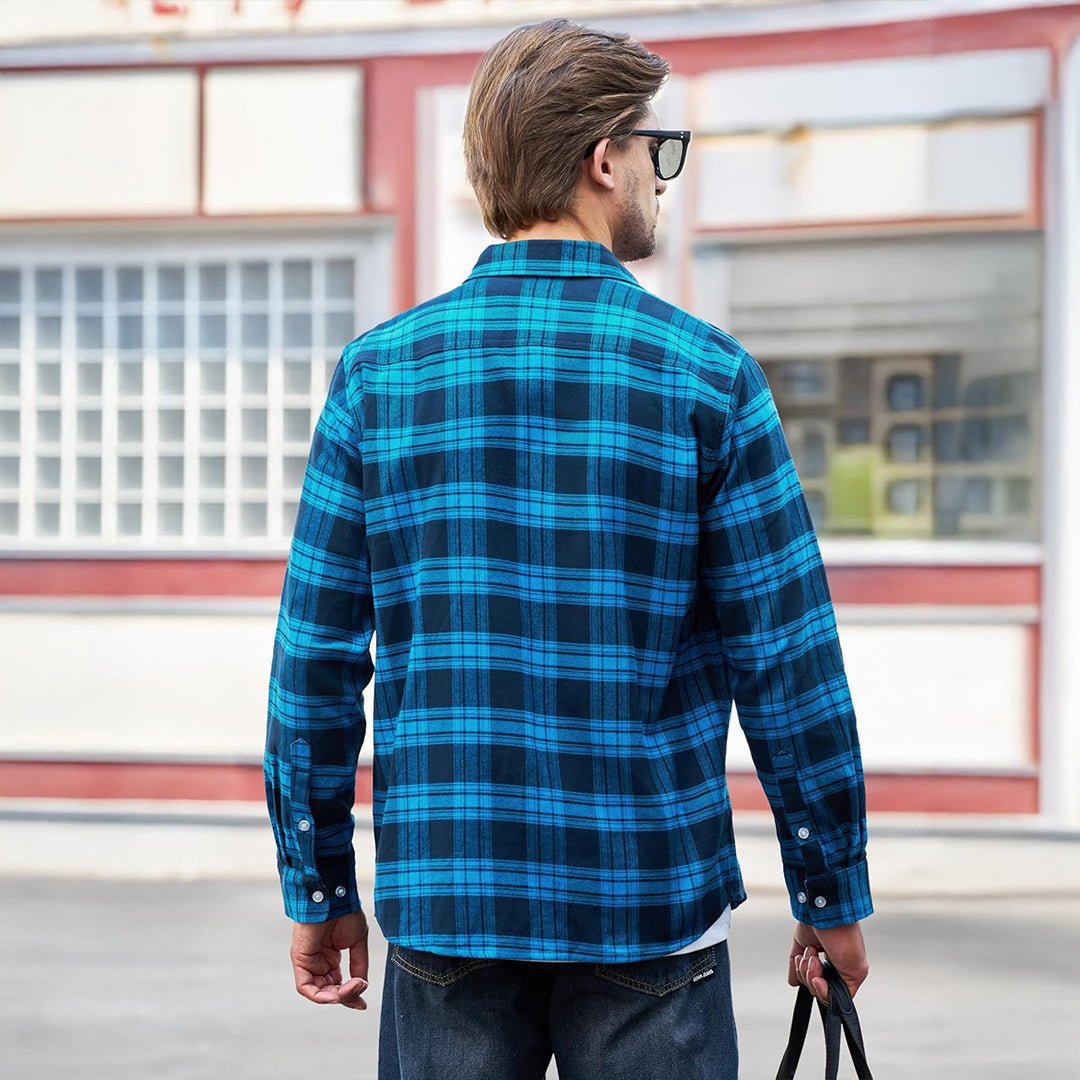 Men's Lightweight Plaid Classic Long Sleeve Flannel Jacket