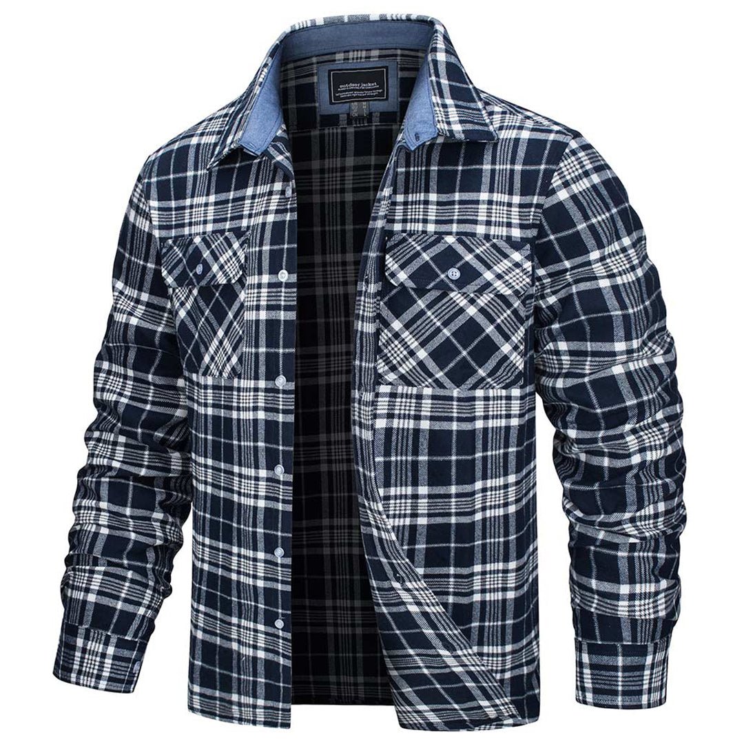 Men's Lightweight Plaid Classic Long Sleeve Flannel Jacket