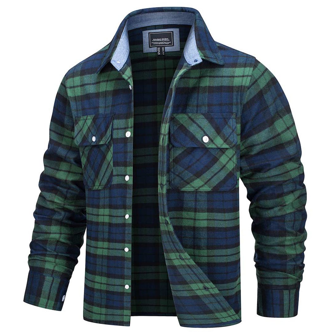 Men's Lightweight Plaid Classic Long Sleeve Flannel Jacket