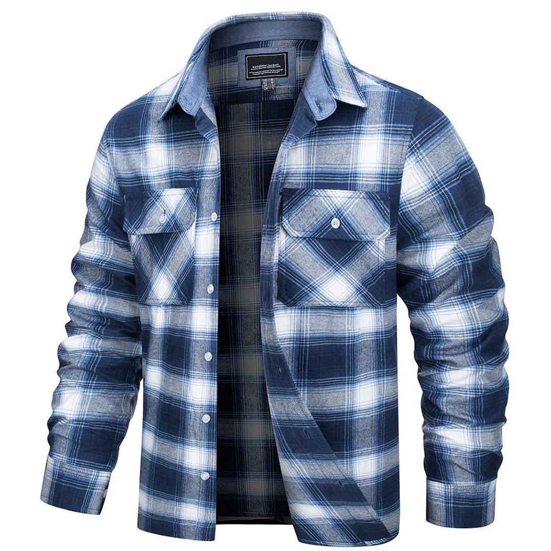 Men's Lightweight Plaid Classic Long Sleeve Flannel Jacket
