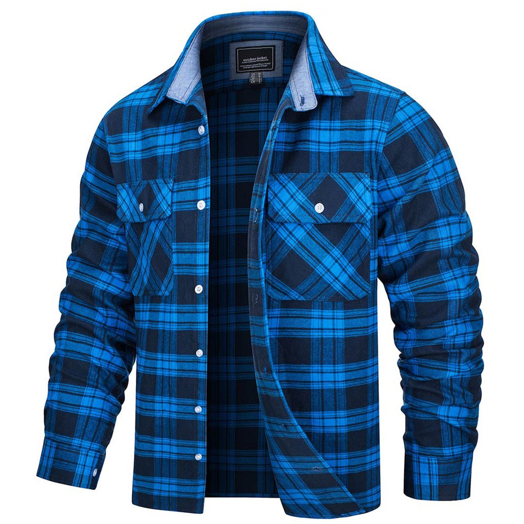 Men's Lightweight Plaid Classic Long Sleeve Flannel Jacket