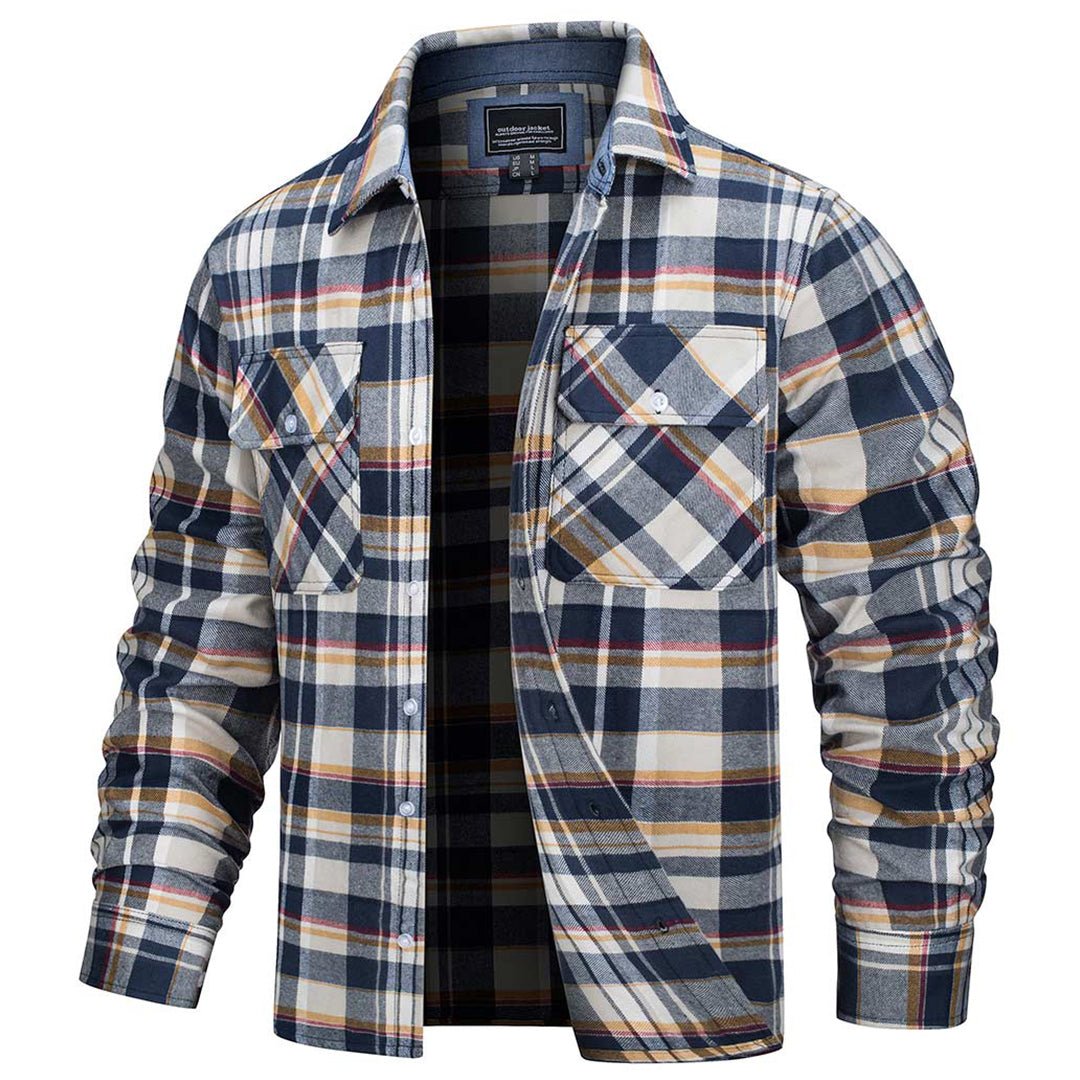 Men's Lightweight Plaid Classic Long Sleeve Flannel Jacket