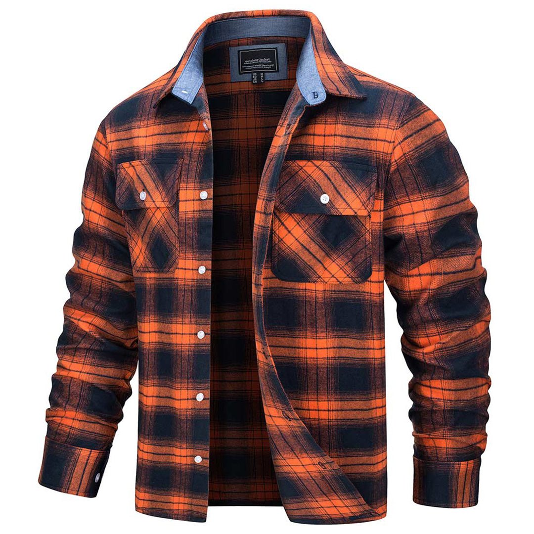 Men's Lightweight Plaid Classic Long Sleeve Flannel Jacket