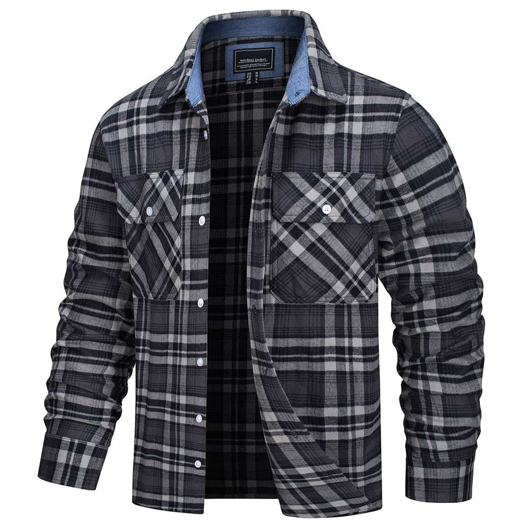 Men's Lightweight Plaid Classic Long Sleeve Flannel Jacket