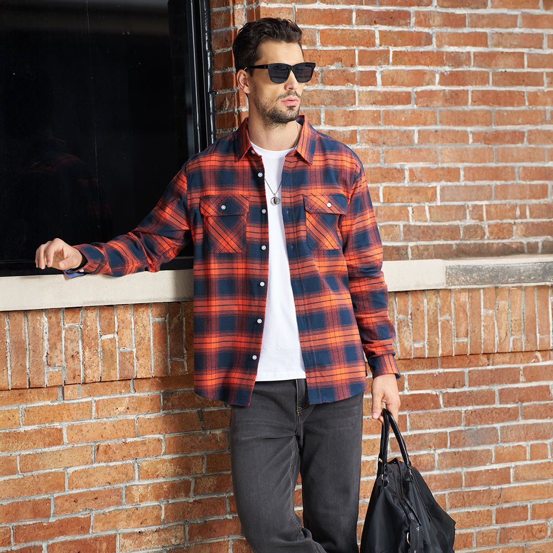 Men's Lightweight Plaid Classic Long Sleeve Flannel Jacket