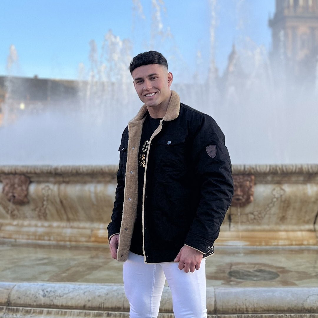 Men's Cotton Sherpa Lined Cargo Jacket | Casual Winter Coat