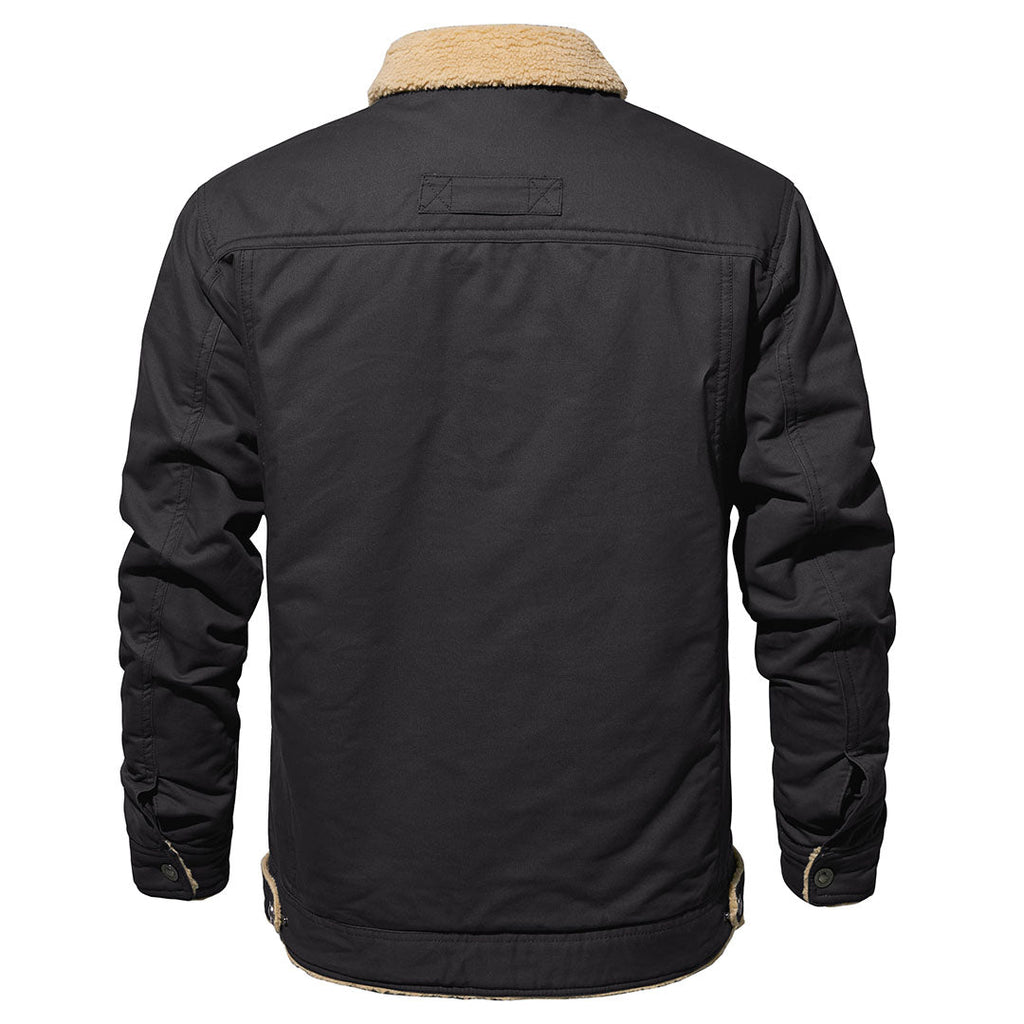 Men's Cotton Sherpa Lined Cargo Jacket | Casual Winter Coat