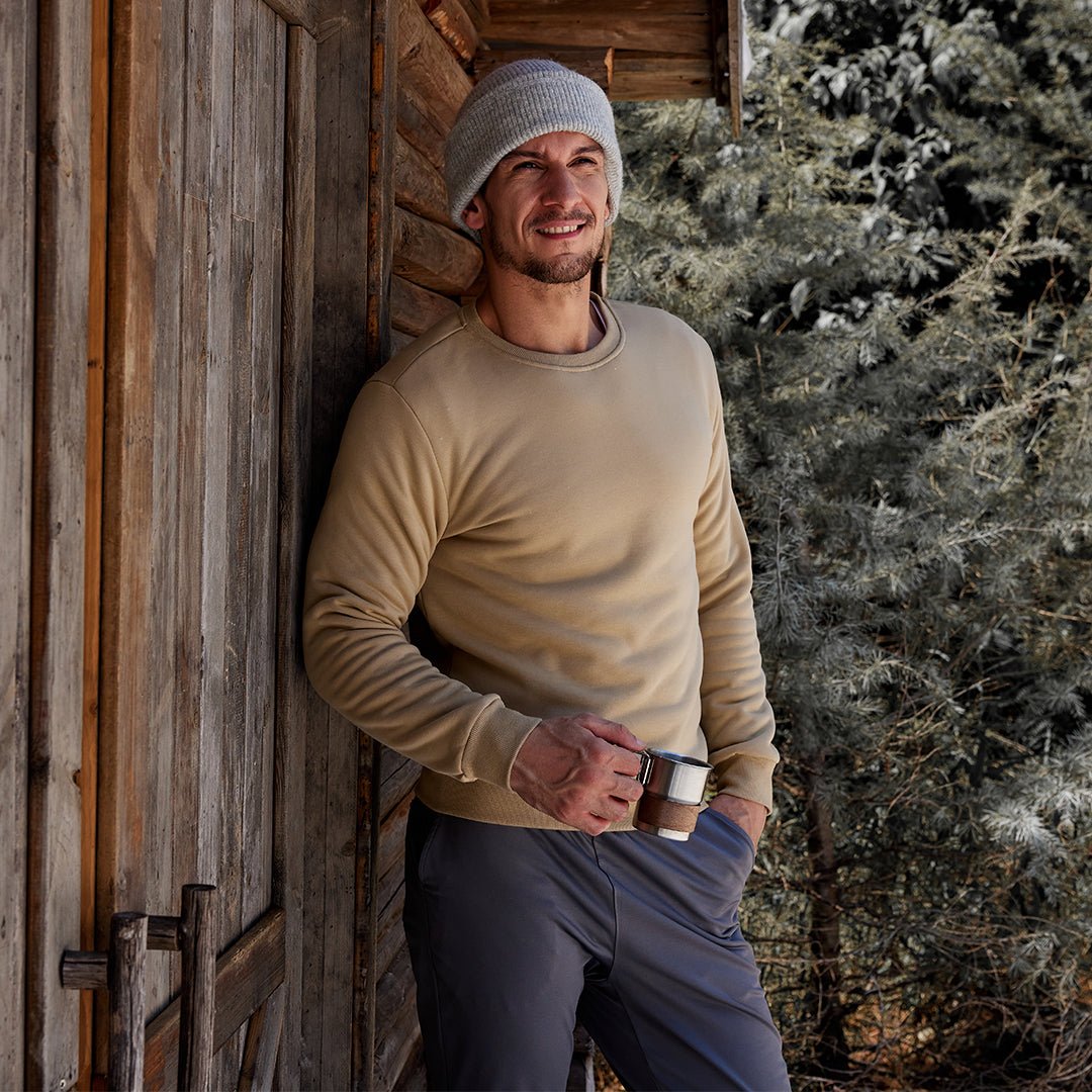 Men's Sherpa Lined Sweatshirt Warm Heavyweight Fleece Pullover