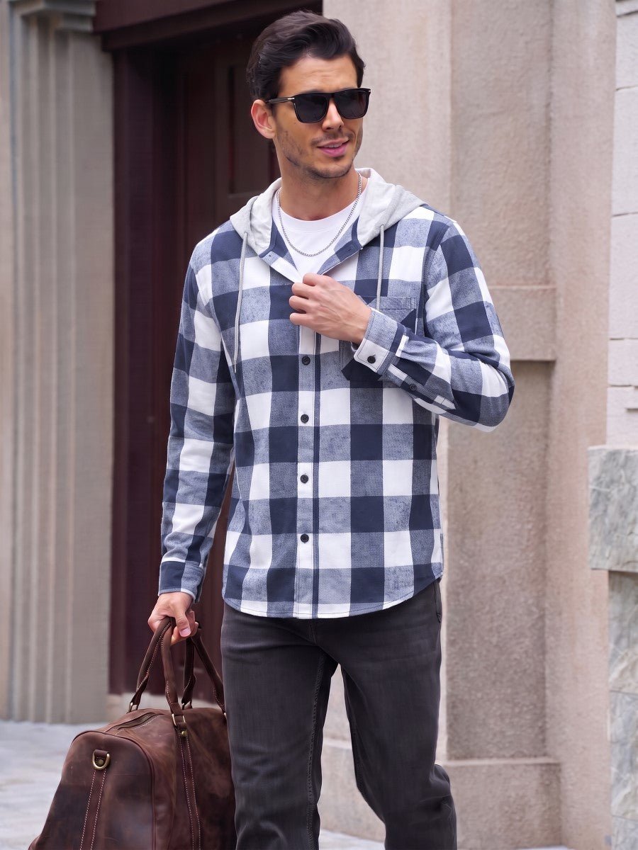 Men's Flannel Casual Lightweight Hoodies Jacket