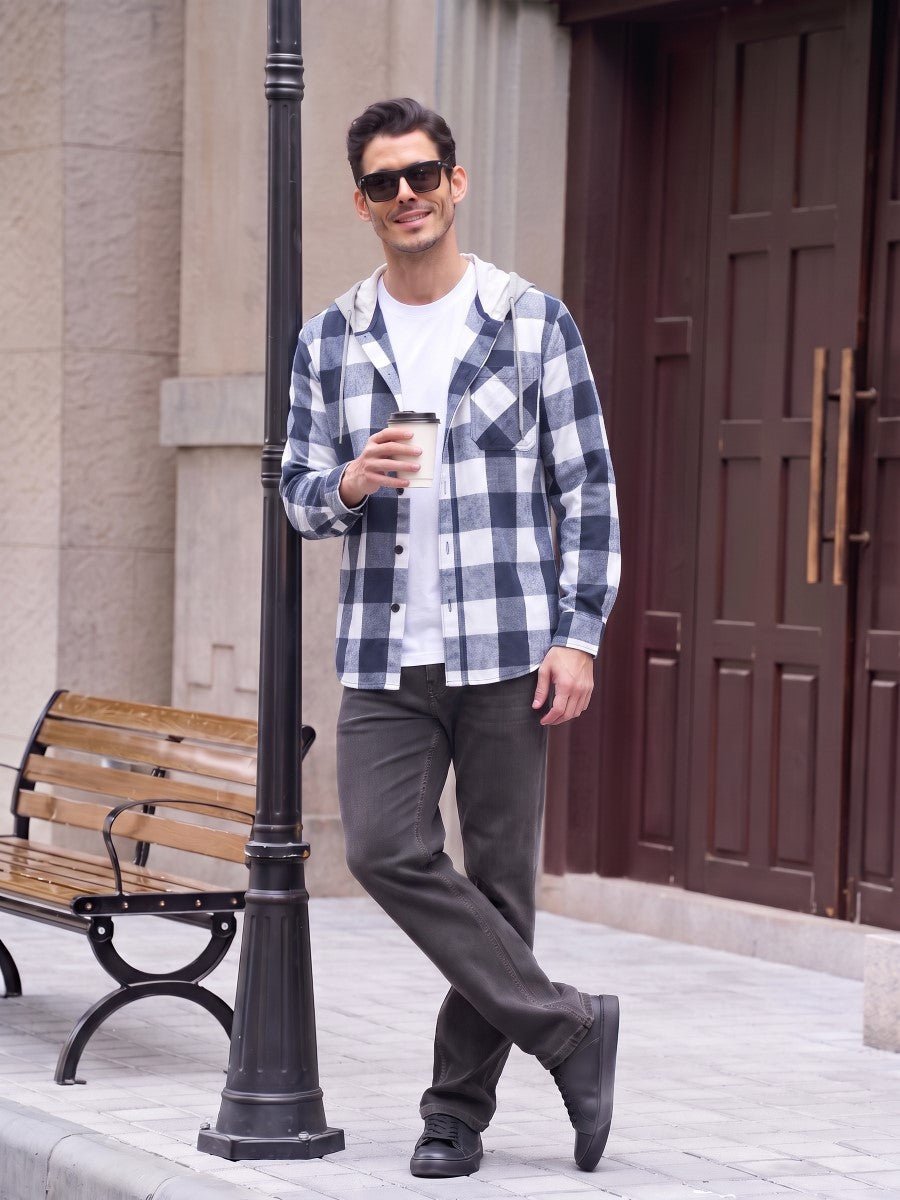 Men's Flannel Casual Lightweight Hoodies Jacket